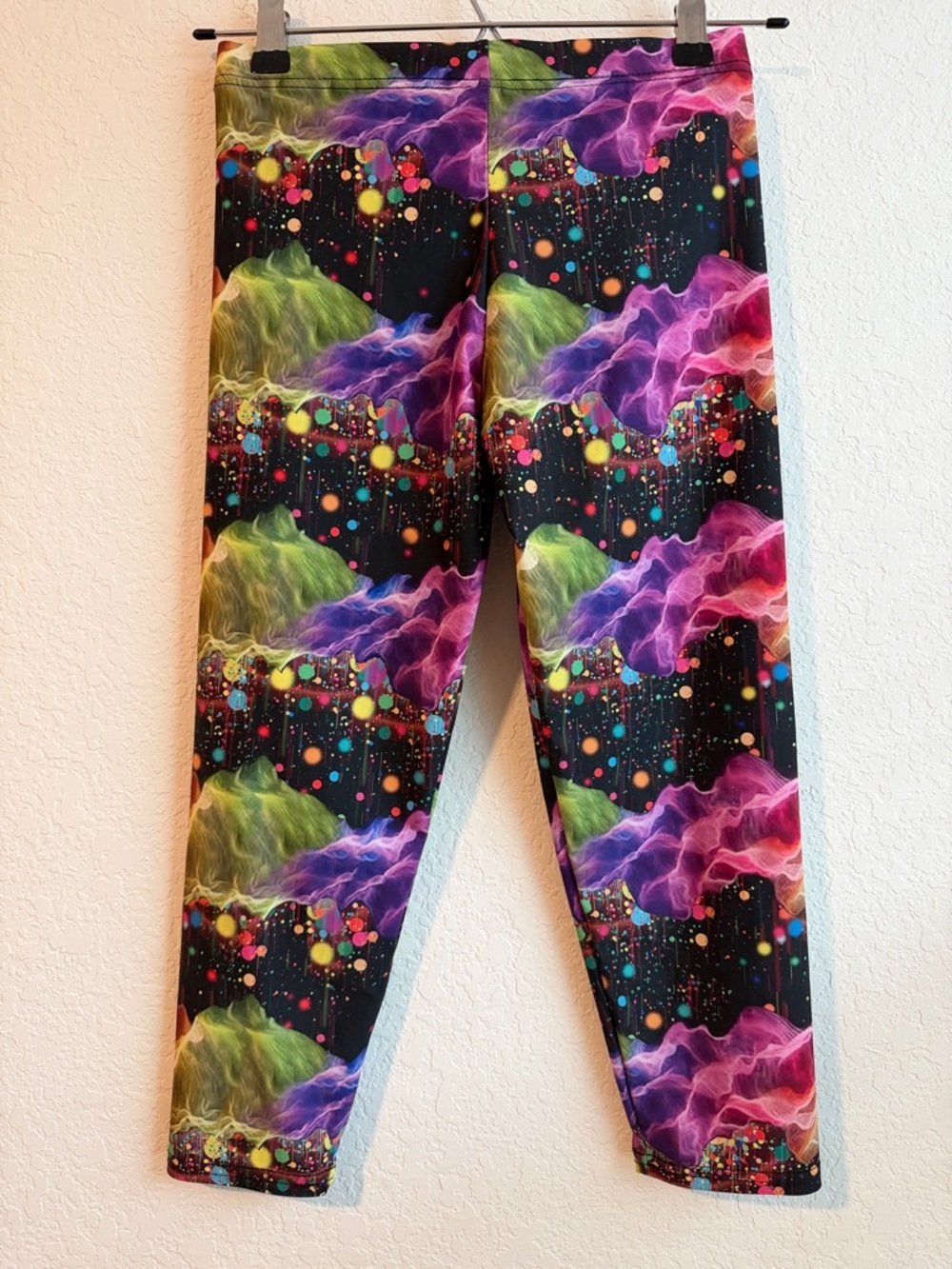 Women's Nebula Print Yoga Leggings - Made in USA - Picture 2 of 4